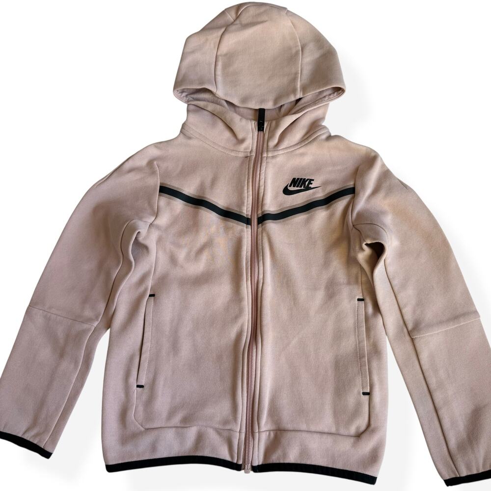 Nike Tech Girls Pink Full-Zip Hoodie 6X